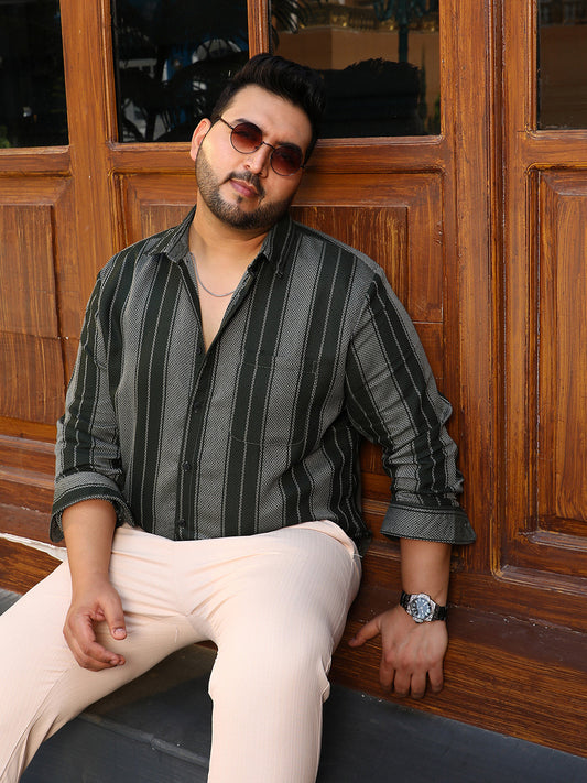Multitrack-Striped Regular Shirt