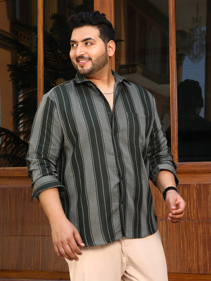 Multitrack-Striped Regular Shirt