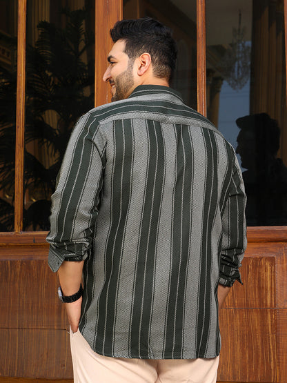 Multitrack-Striped Regular Shirt