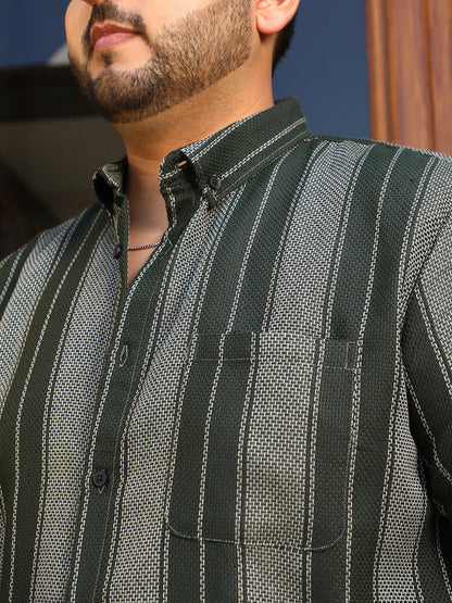 Multitrack-Striped Regular Shirt