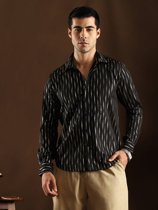 Metallic-Vined Shirt
