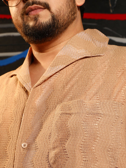 Swirl Open-Knit Shirt