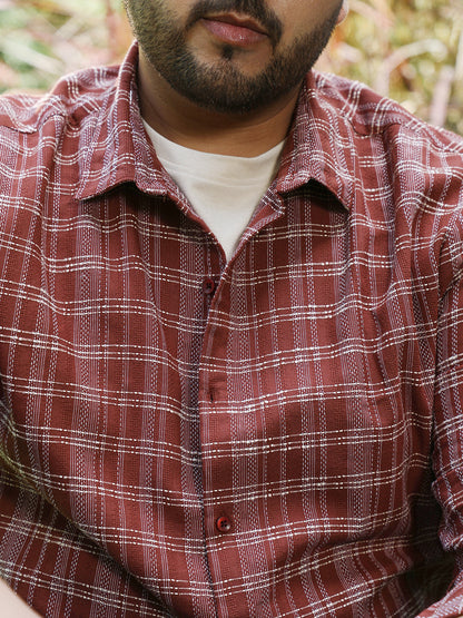Woven Static-Plaid Shirt