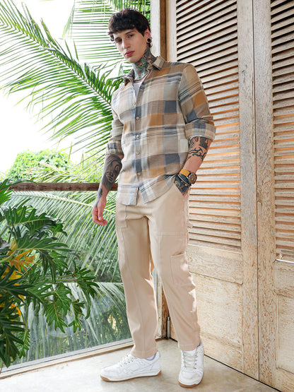 Gradient-Plaid Regular Shirt