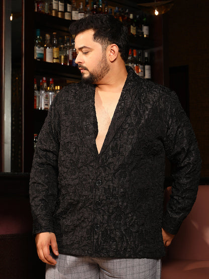 Crushed Shawl Collar Relaxed Shirt
