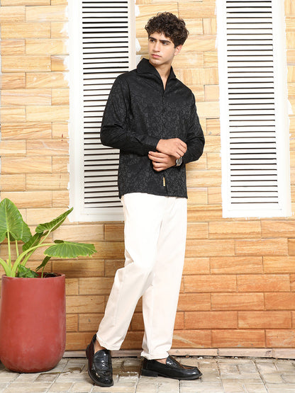 Self-Flora Jacquard Shirt