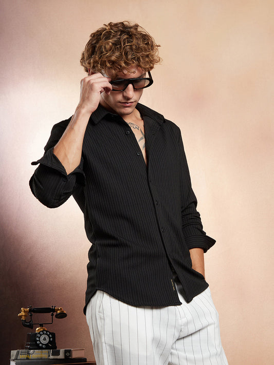 Rope-Striped Tactile Shirt