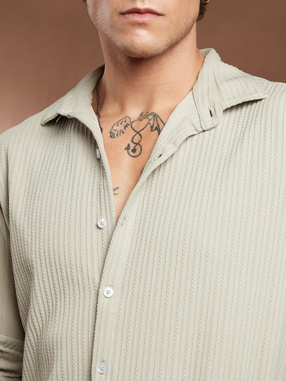 Rope-Striped Tactile Shirt
