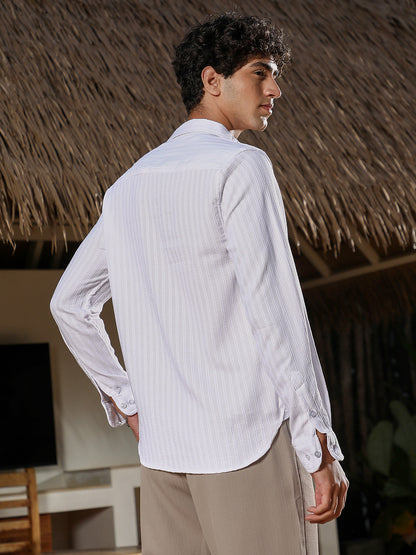 Rope-Stripe Jacquard Shirt