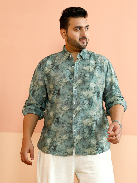 Floral-Strokes Print Shirt