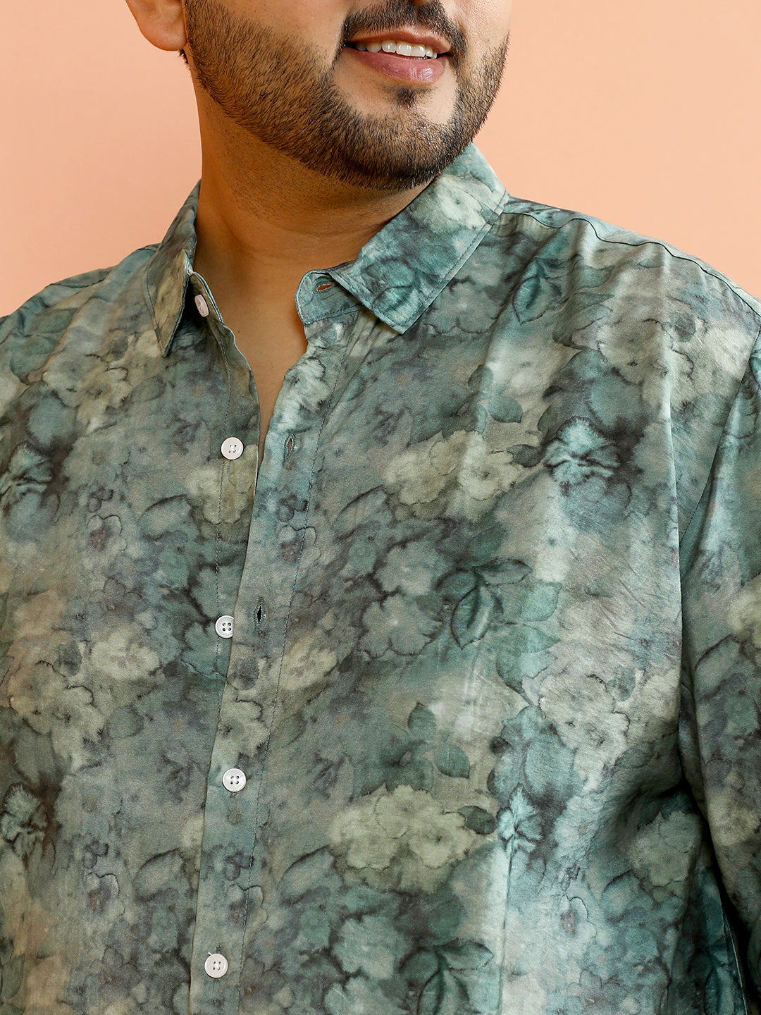 Floral-Strokes Print Shirt