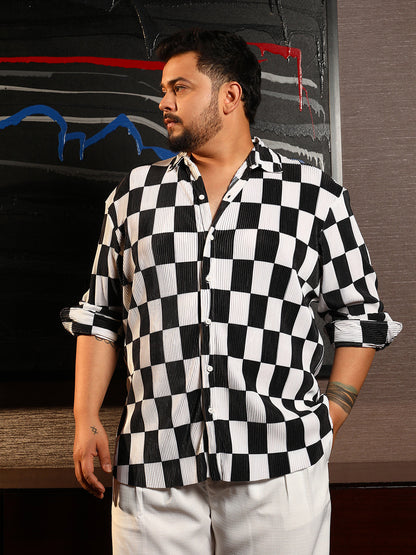 Pleated-Checker Shirt