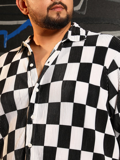 Pleated-Checker Shirt