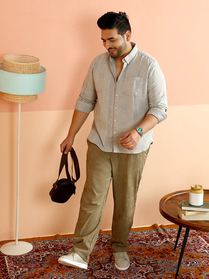 Self-Check Woven Regular Shirt