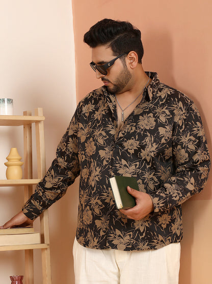 Contrast-Bloom Shirt