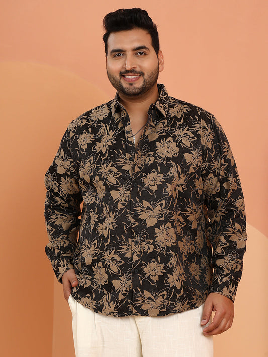 Contrast-Bloom Shirt