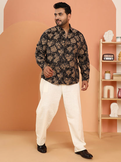 Contrast-Bloom Shirt