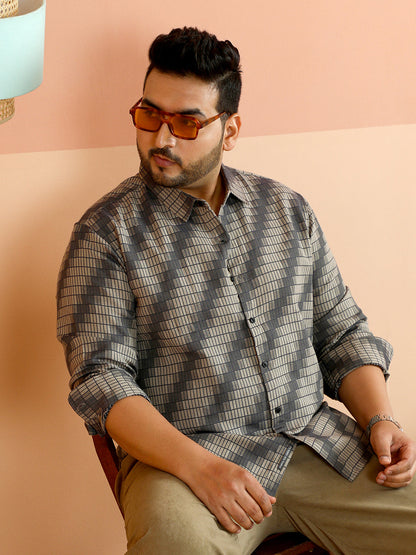 Gradient-Slant Woven Shirt