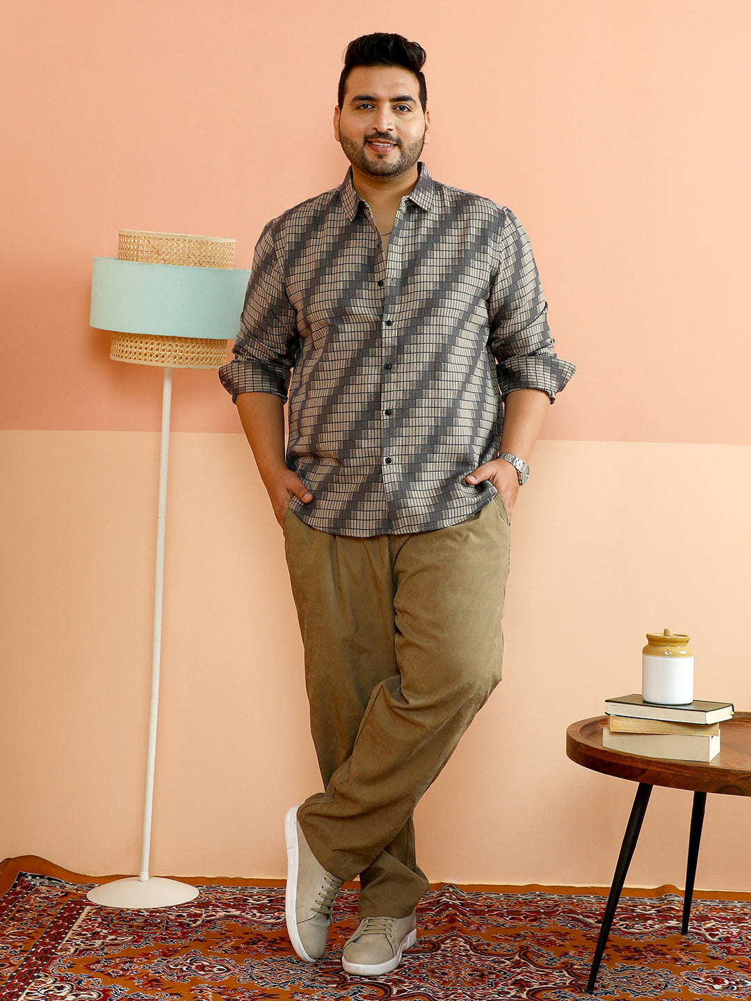 Gradient-Slant Woven Shirt