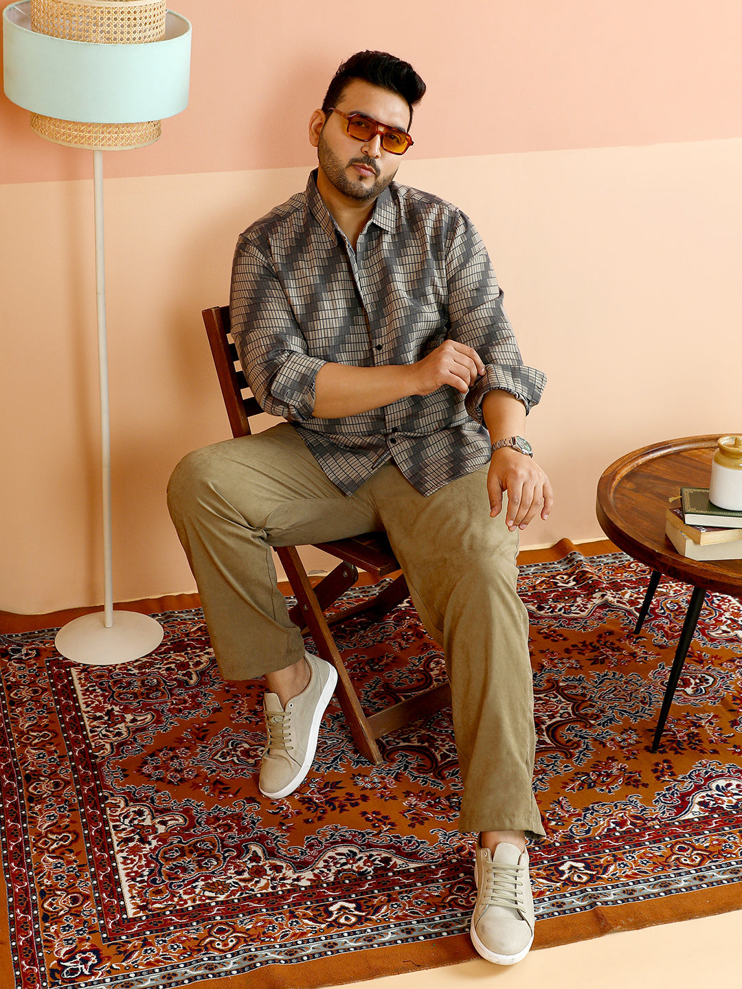 Gradient-Slant Woven Shirt