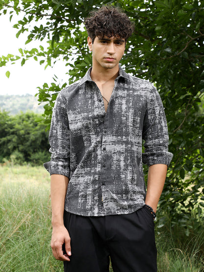 Contrast-Brushed Jacquard Shirt