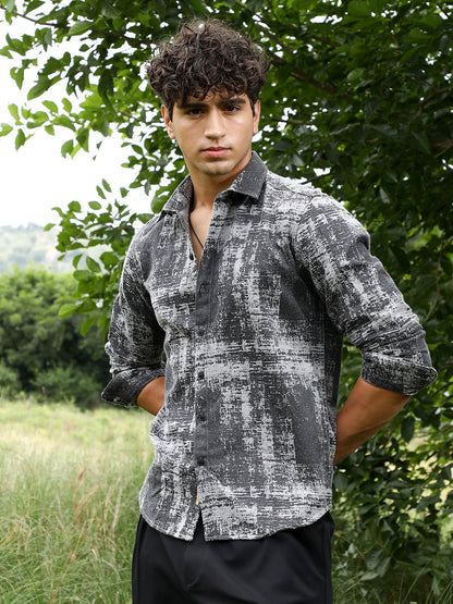 Contrast-Brushed Jacquard Shirt