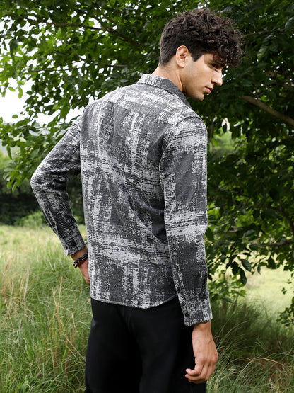 Contrast-Brushed Jacquard Shirt