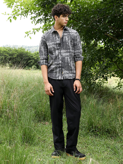 Contrast-Brushed Jacquard Shirt