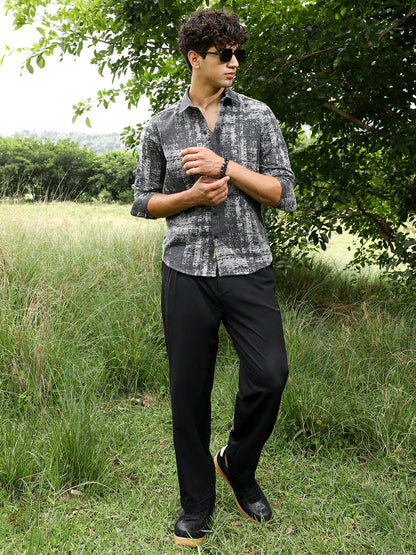 Contrast-Brushed Jacquard Shirt