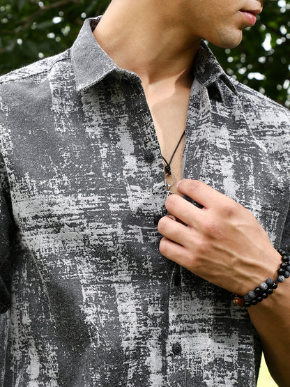 Contrast-Brushed Jacquard Shirt