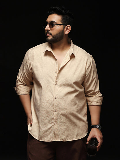 Abstract-Lined Jacquard Shirt