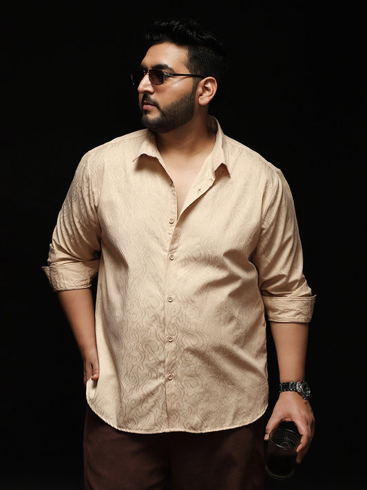 Abstract-Lined Jacquard Shirt