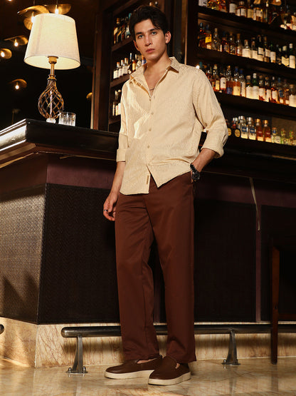 Abstract-Lined Jacquard Shirt