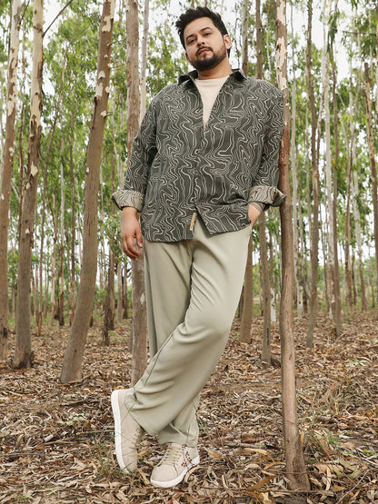 Constract-Fluid Jacquard Shirt
