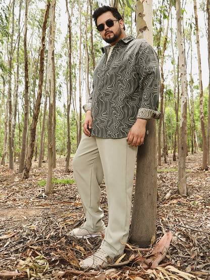 Constract-Fluid Jacquard Shirt