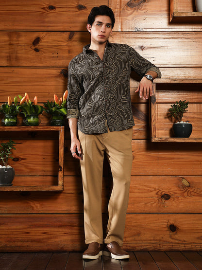 Constract-Fluid Jacquard Shirt