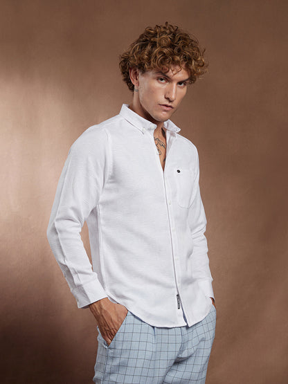 Open-Weave Regular Shirt