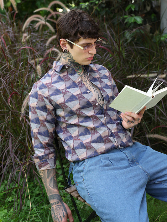 Geo-Abstract Jacquard Shirt
