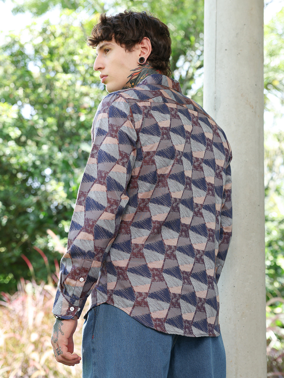 Geo-Abstract Jacquard Shirt