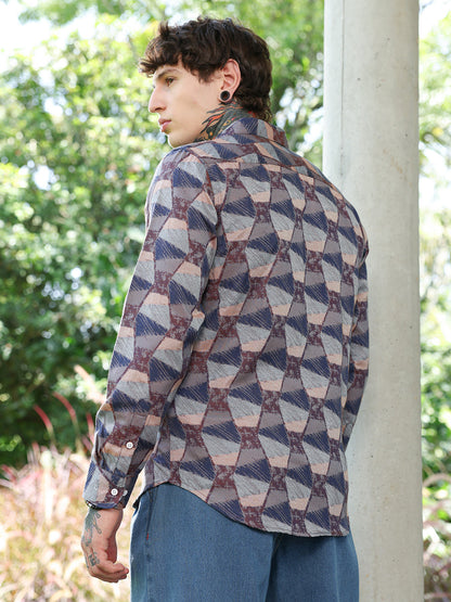 Geo-Abstract Jacquard Shirt