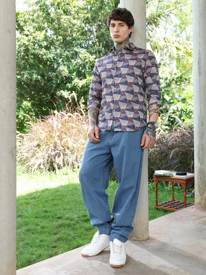 Geo-Abstract Jacquard Shirt