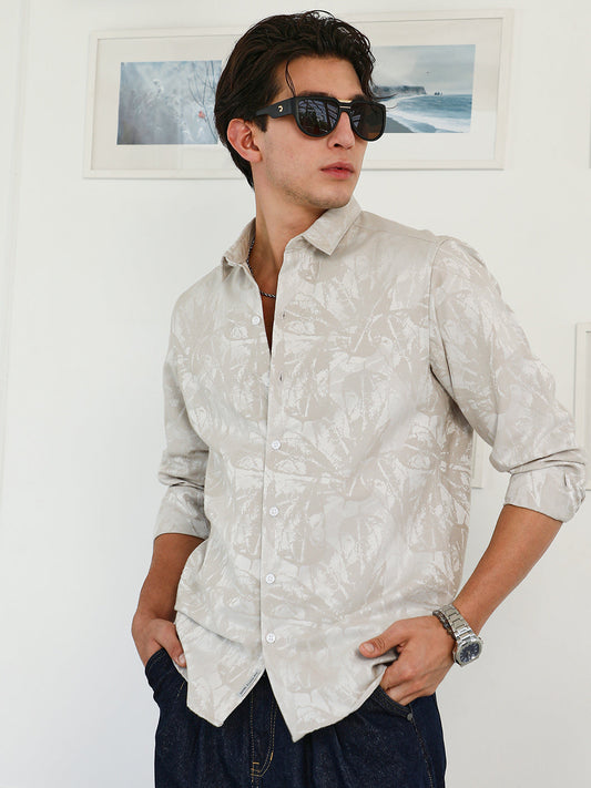 Faded Foliage-Jacquard Shirt