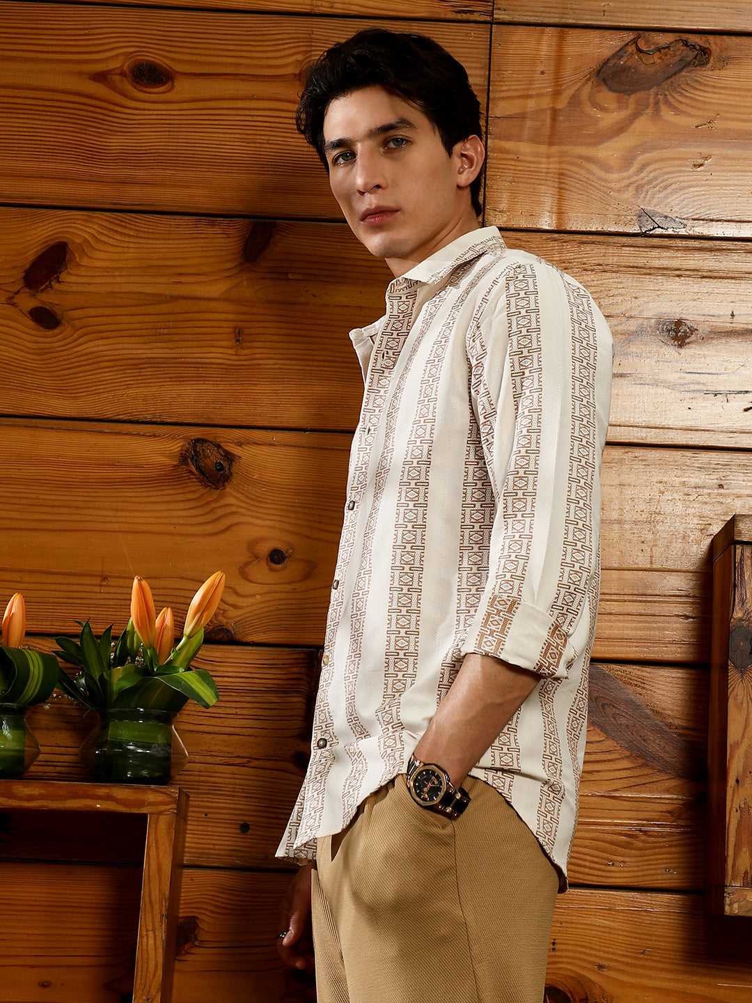 Indie-Stripe Jacquard Shirt