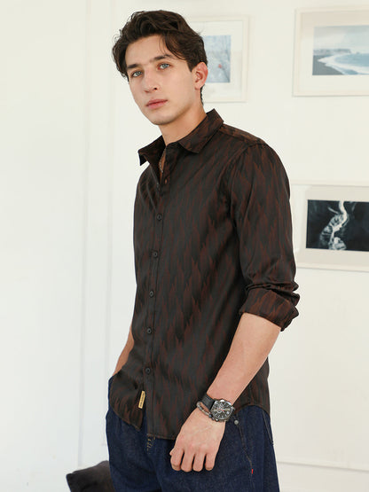 Gradient-Geometric Jacquard Shirt