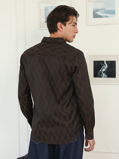 Gradient-Geometric Jacquard Shirt