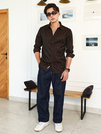 Gradient-Geometric Jacquard Shirt
