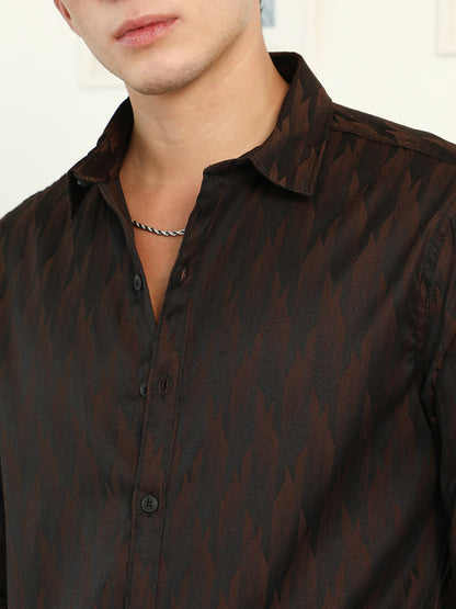 Gradient-Geometric Jacquard Shirt