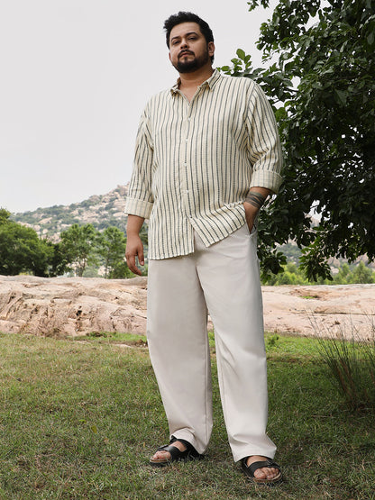 Dotted-Stripe Jacquard Shirt