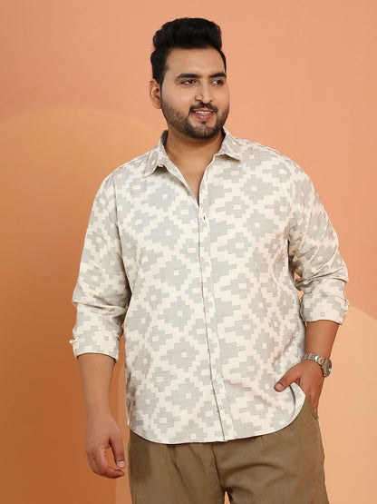 Woven Geoemetric-Steps Shirt