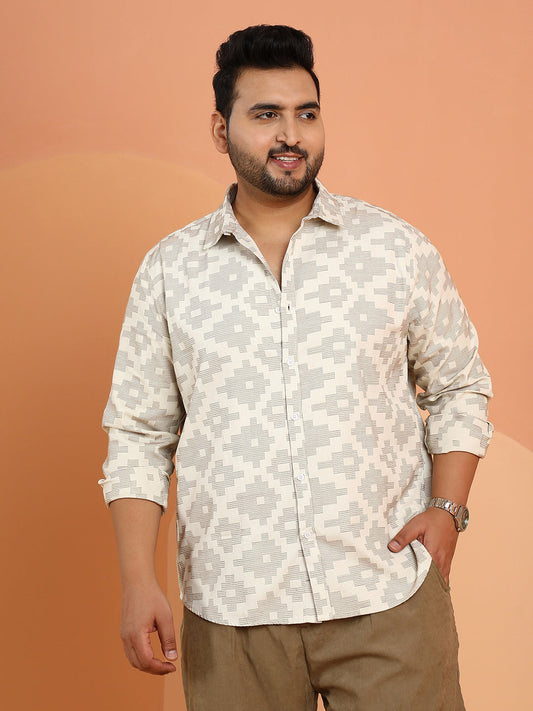 Woven Geoemetric-Steps Shirt